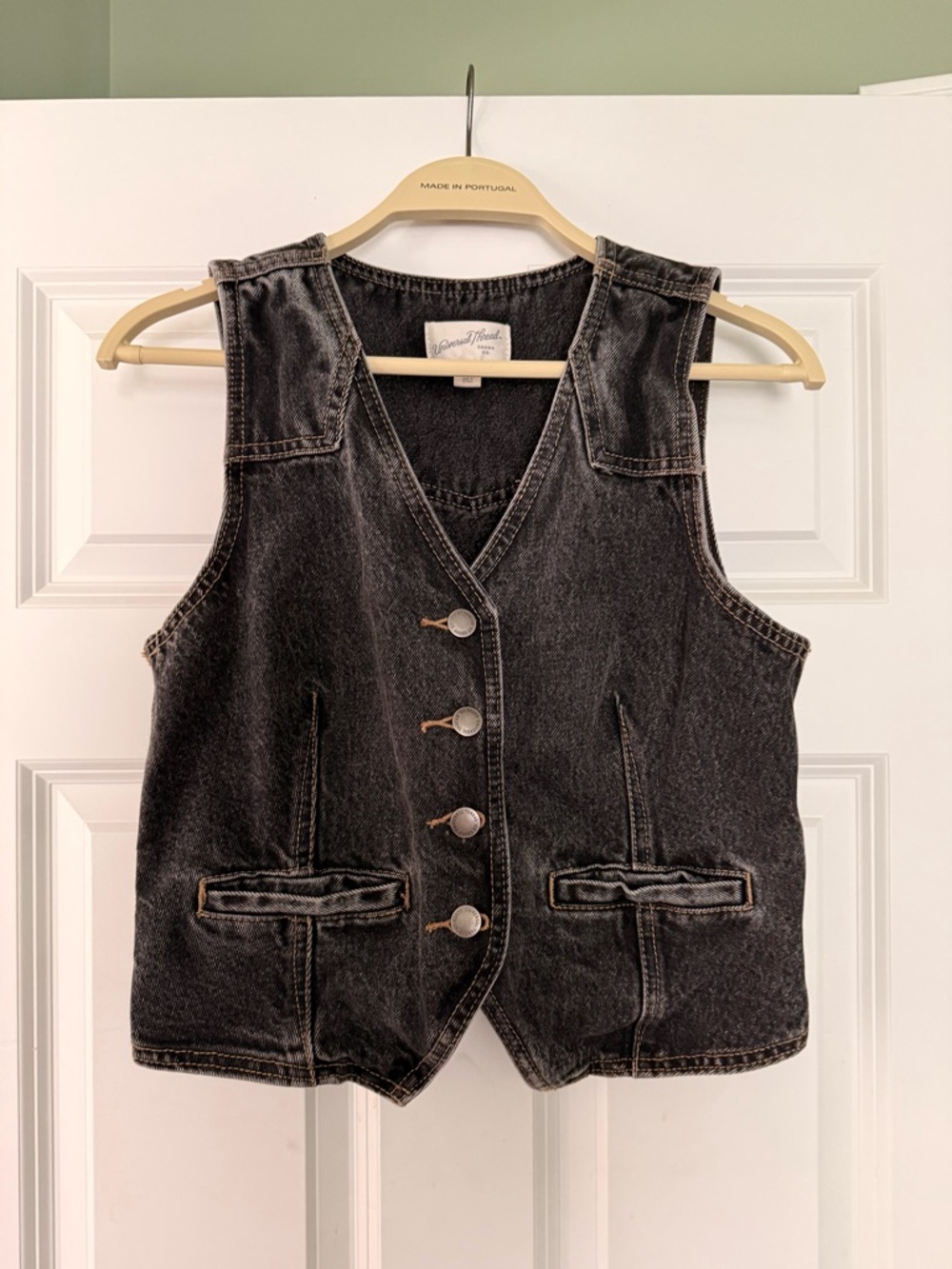 Universal Thread Black Washed Denim Vest